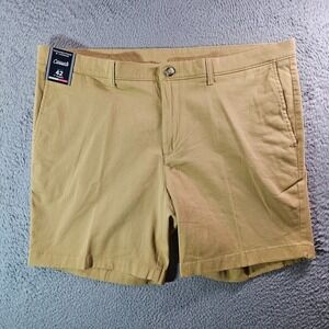 NWT Roundtree & Yorke Casuals Shorts Men 42 x 7" Stretch Straight Yellow Brown